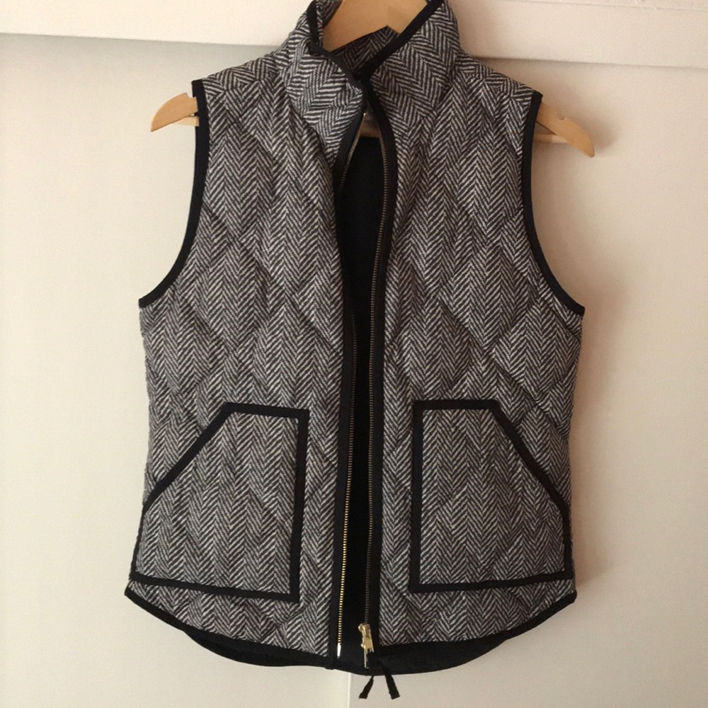 J.Crew Herringbone Puffer Vest, XS